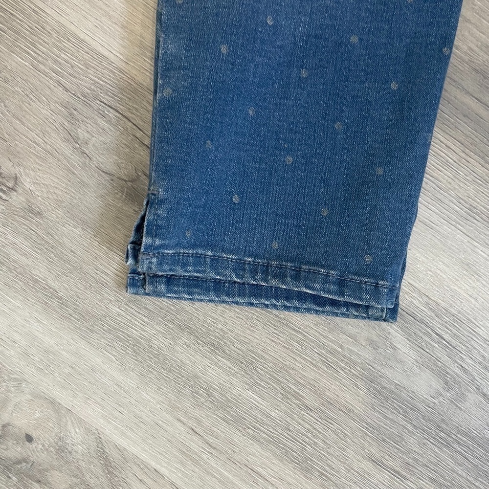 NYDJ Curves 360 Polka Dot Blue Straight Ankle Jeans - Picture 4 of 8